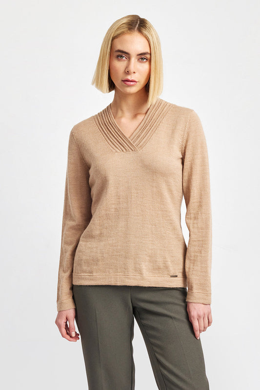 Suéter Whatever V De Baby Alpaca Color Chanterelle