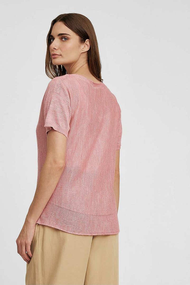 Dónde suéter de bebé alpaca y seda, color rosa