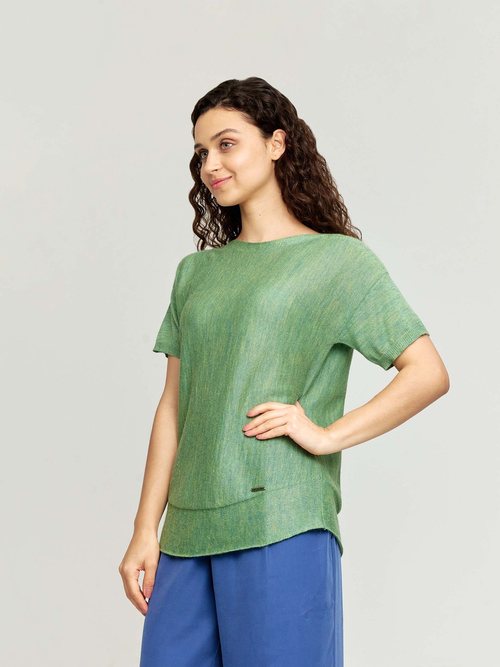 Dónde Suéter Bebé Alpaca y Seda Color Verde