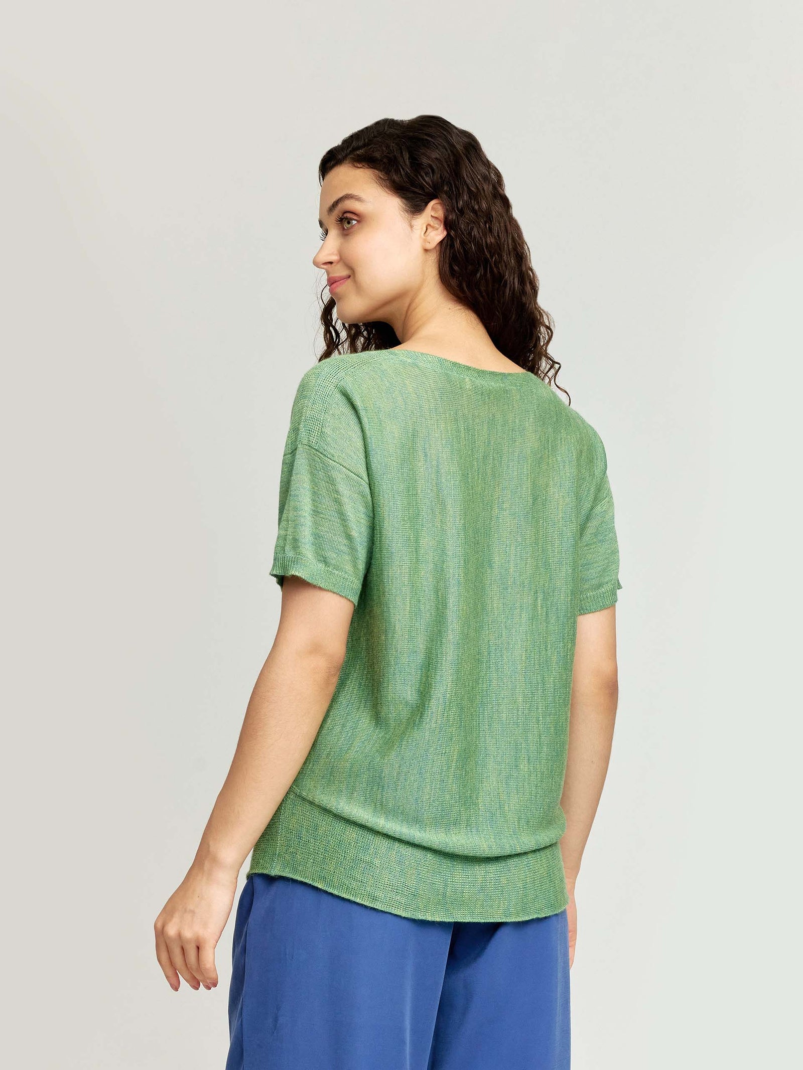 Dónde Suéter Bebé Alpaca y Seda Color Verde
