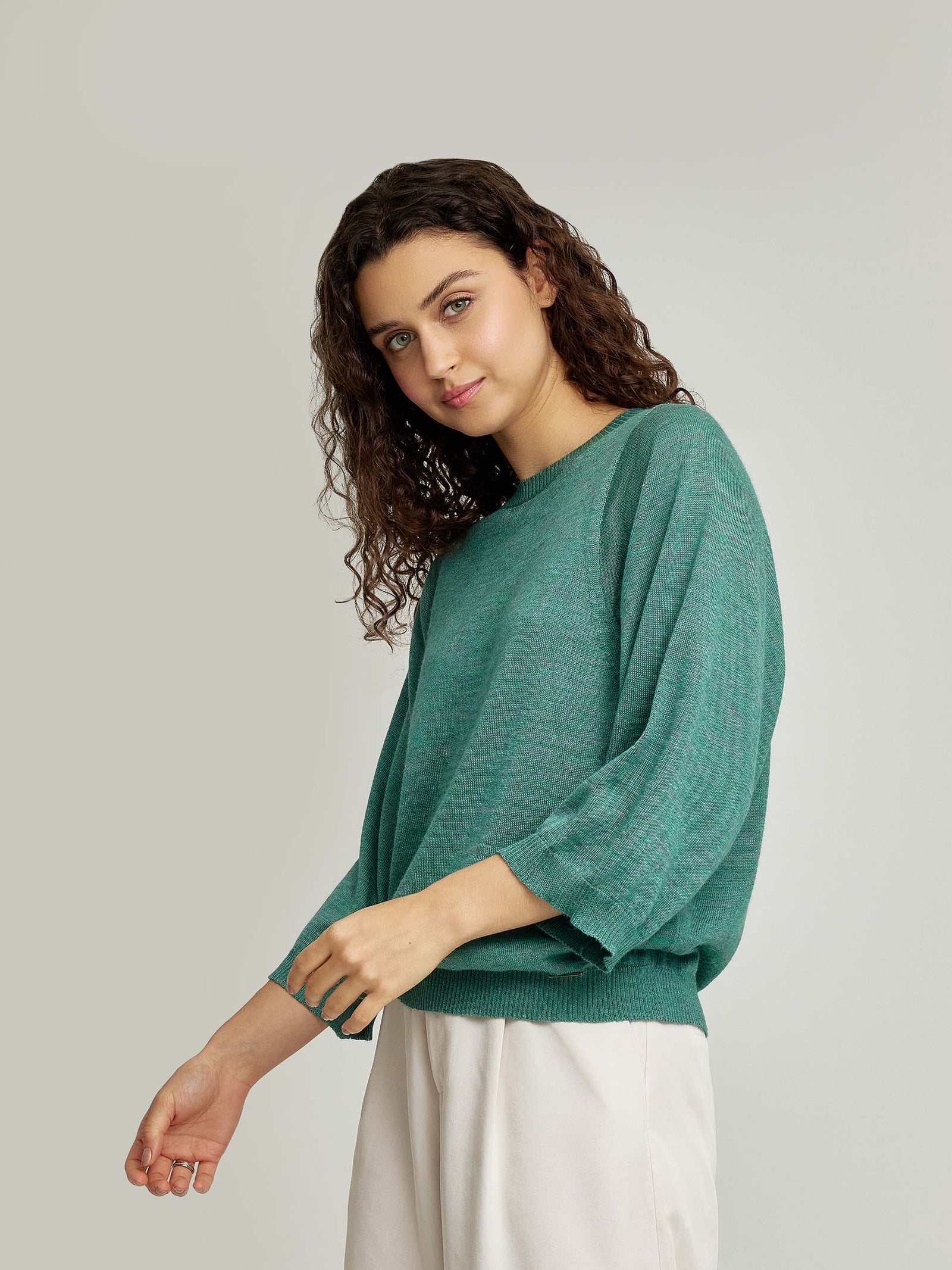 Whiney Sweater Baby Alpaca & Silk Color Green