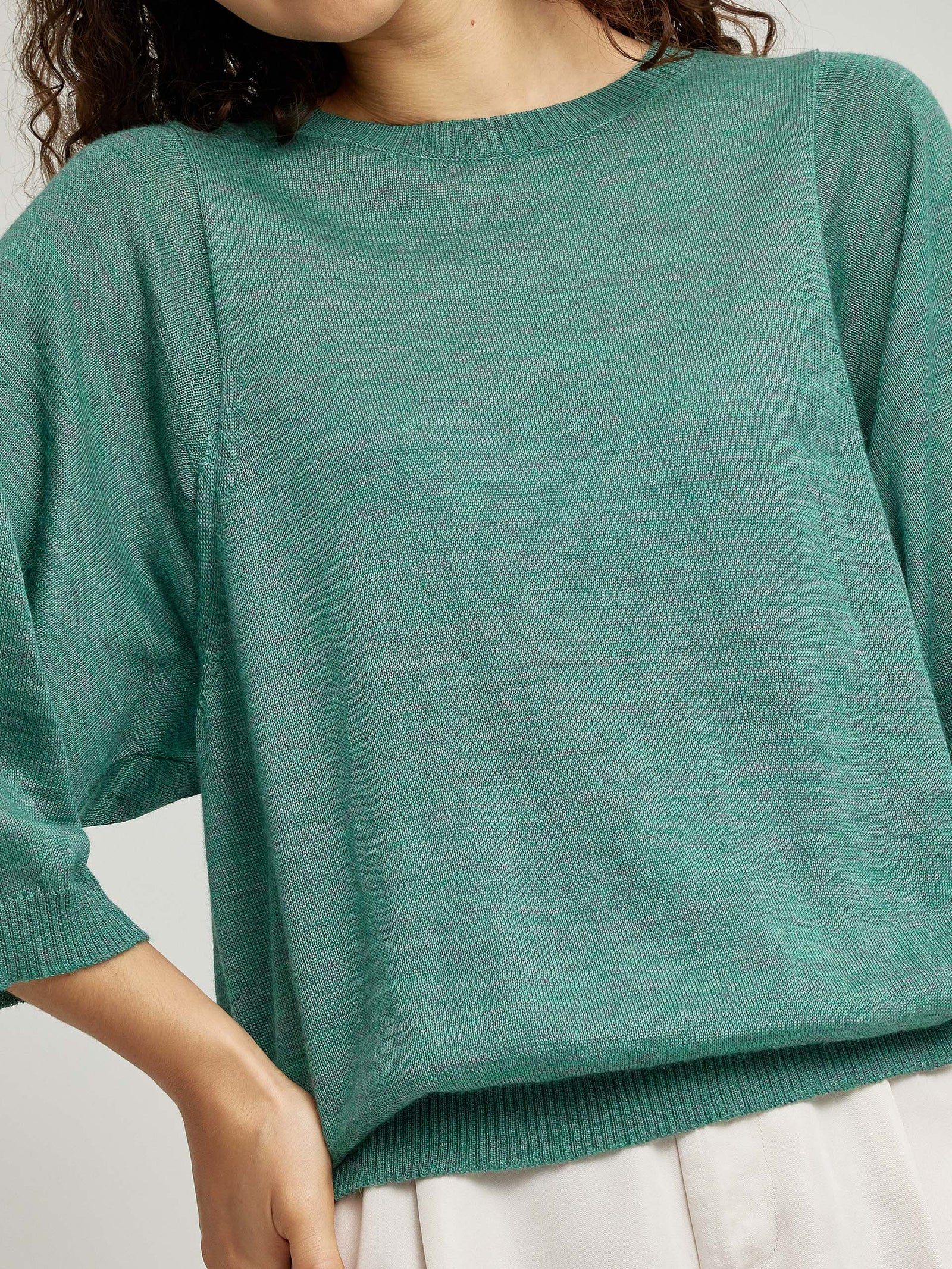 Whiney Sweater Baby Alpaca & Silk Color Green