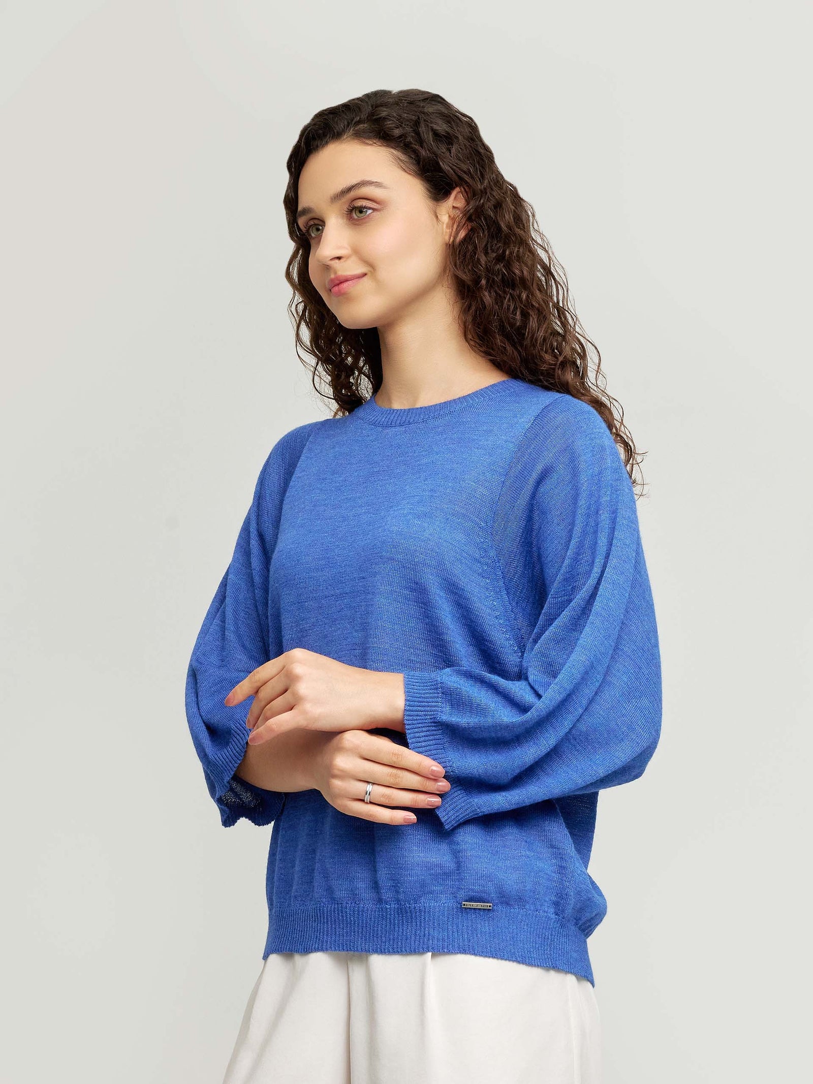 Whiney Sweater Baby Alpaca & Silk Color Blue