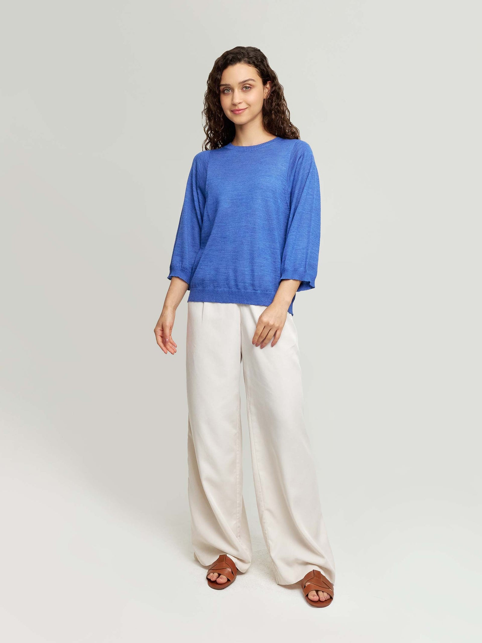 Whiney Sweater Baby Alpaca & Silk Color Blue