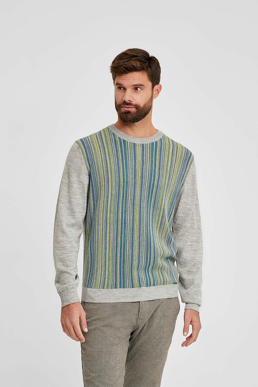 Suéter Whitman de algodón y alpaca bebé color gris