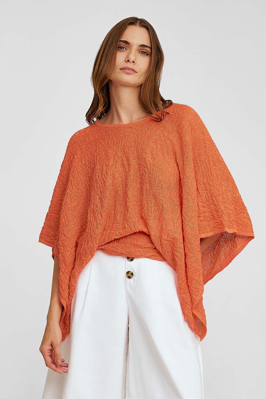 Jersey de alpaca bebé y seda Wind Color Naranja