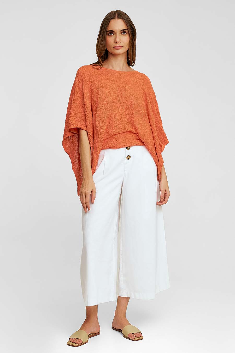 Jersey de alpaca bebé y seda Wind Color Naranja