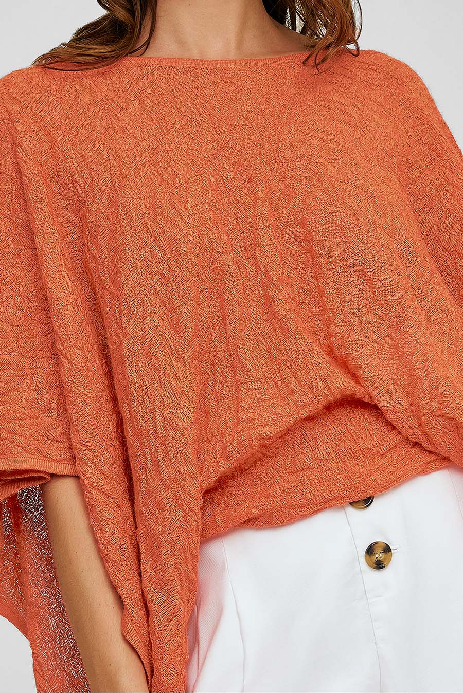 Jersey de alpaca bebé y seda Wind Color Naranja