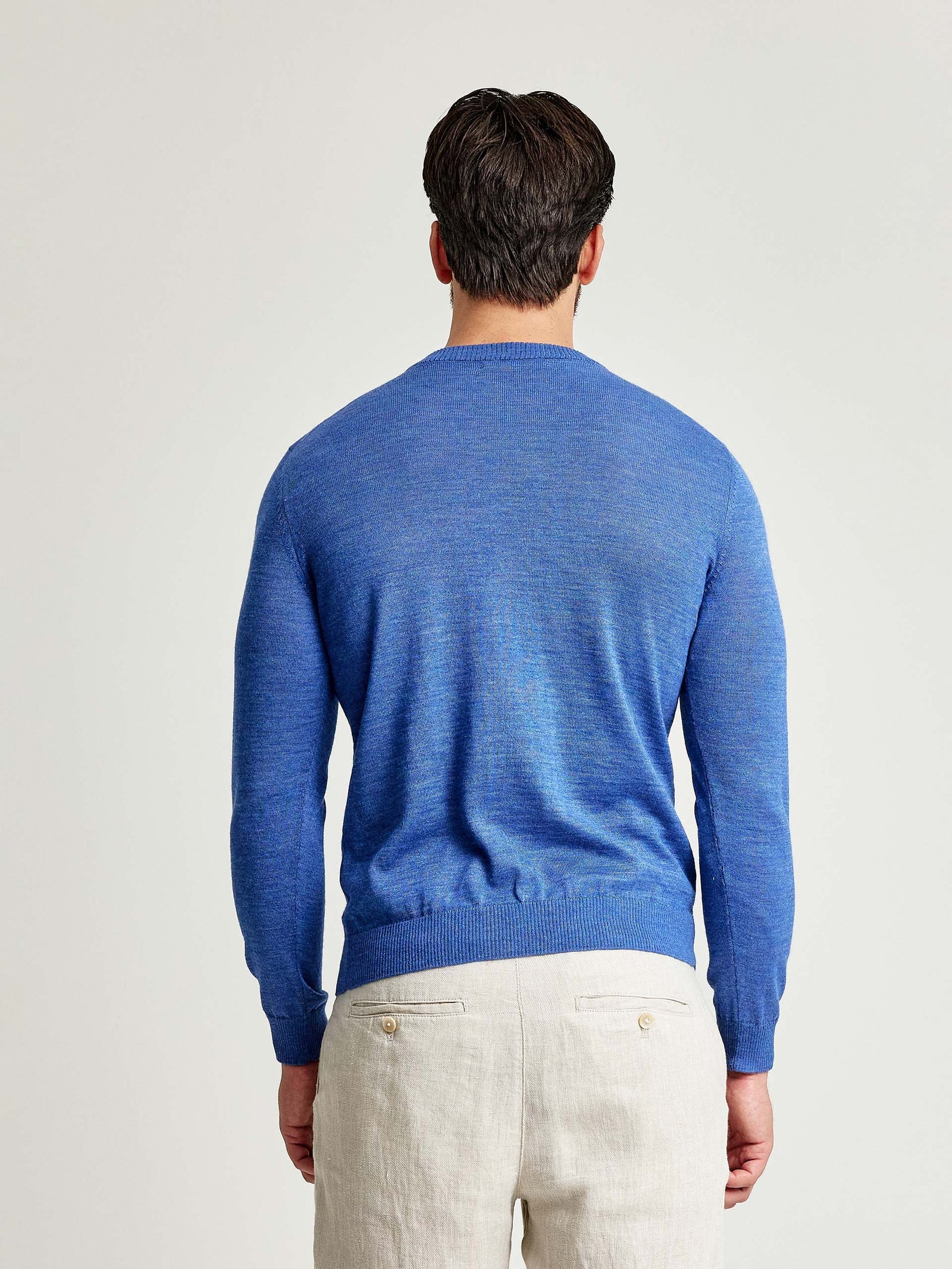 Suéter Wembley de Baby Alpaca y Seda Color Azul