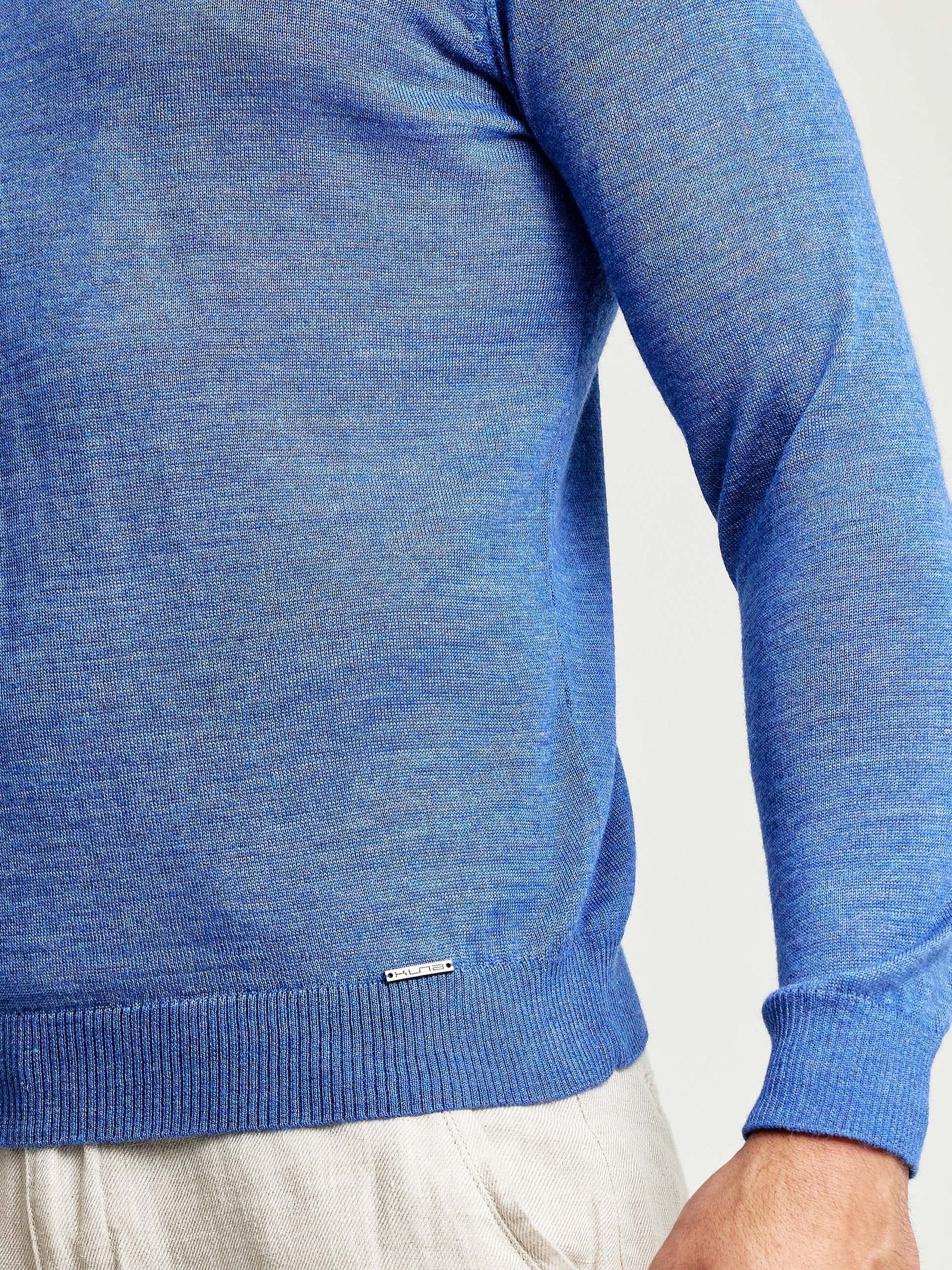 Suéter Wembley de Baby Alpaca y Seda Color Azul