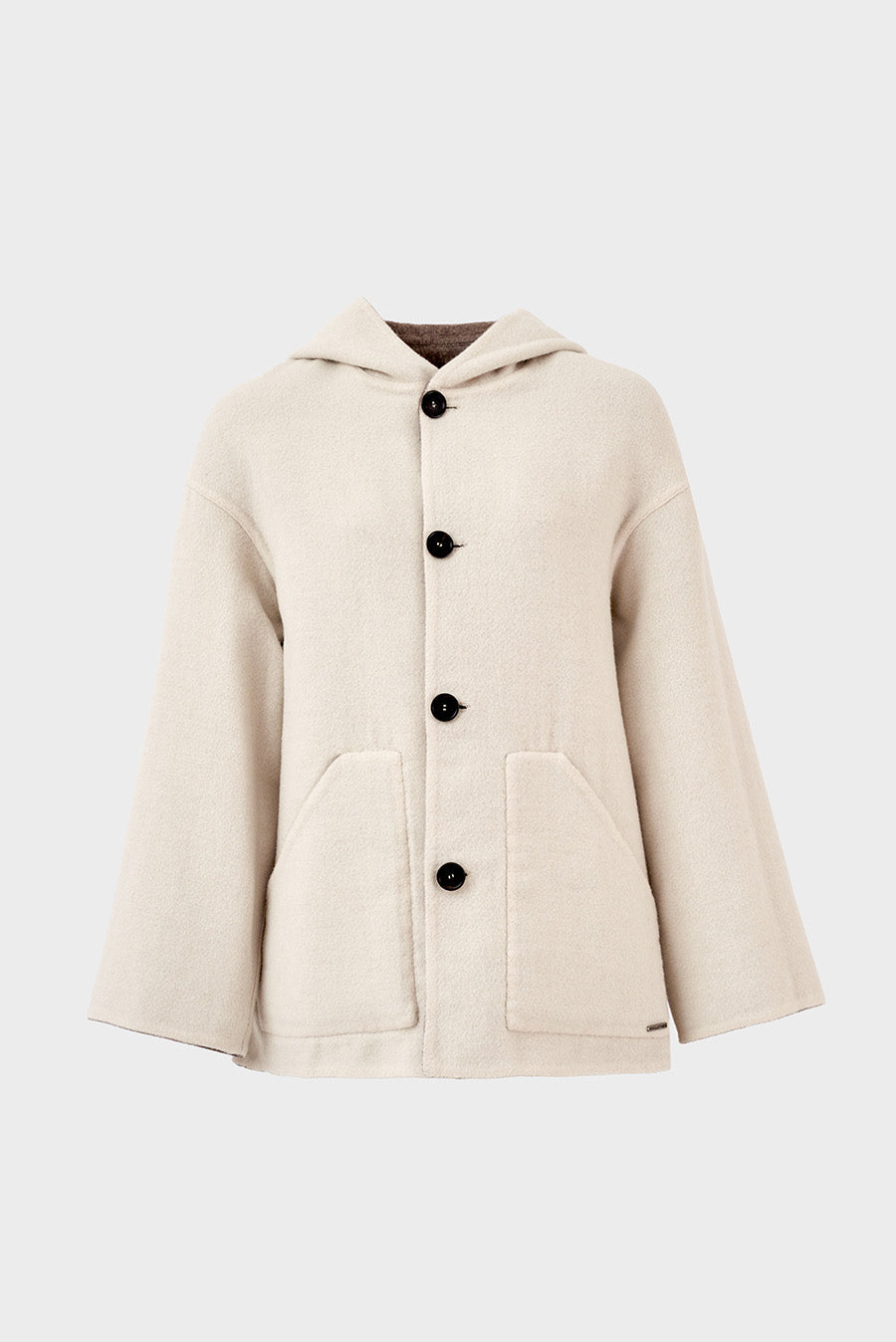 Whoopi Coat Baby Alpaca Color Sepia & Ecru