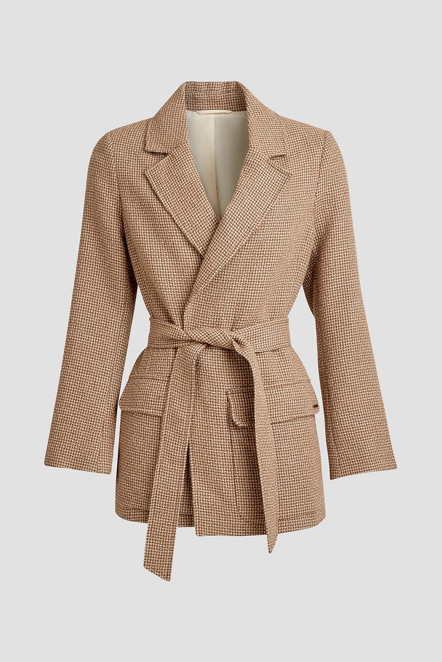 Abrigo para bebé de alpaca con diseño de "widget" color beige