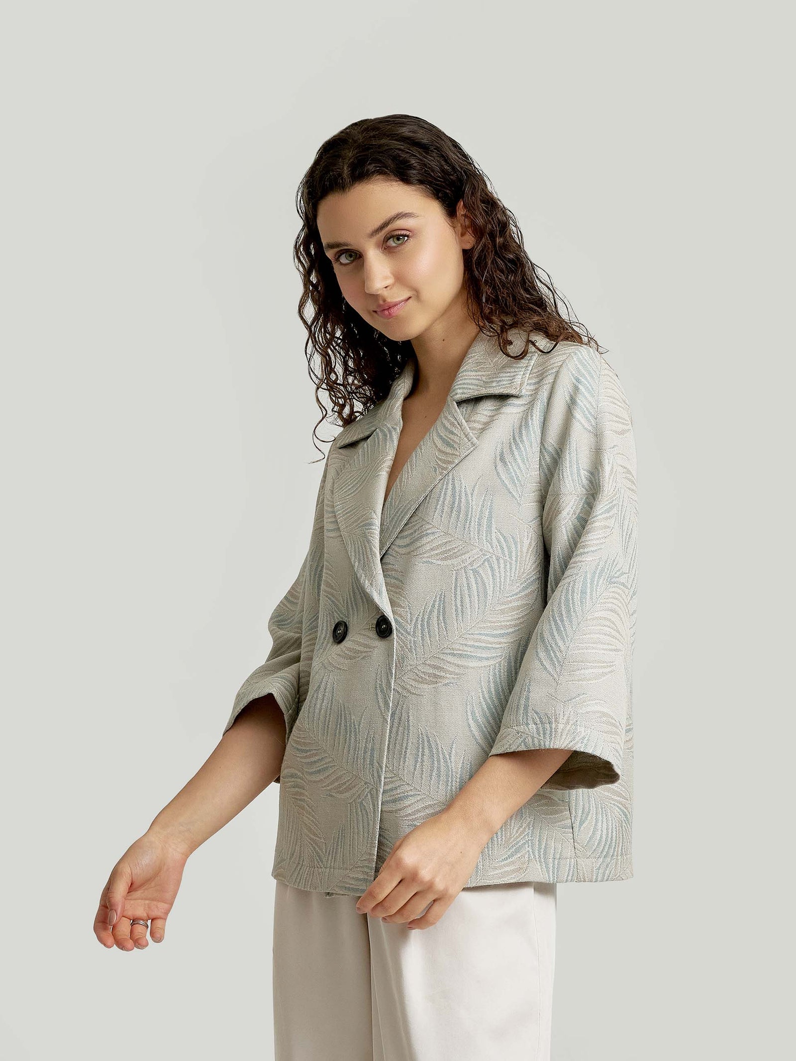 Witness Coat Baby Alpaca & Silk Color Turquoise