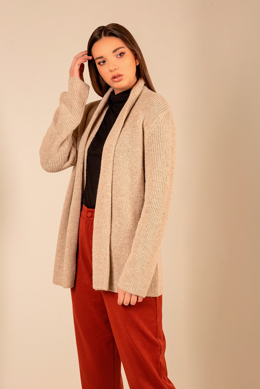 Cárdigan Ulfa De Baby Alpaca Color Truffle
