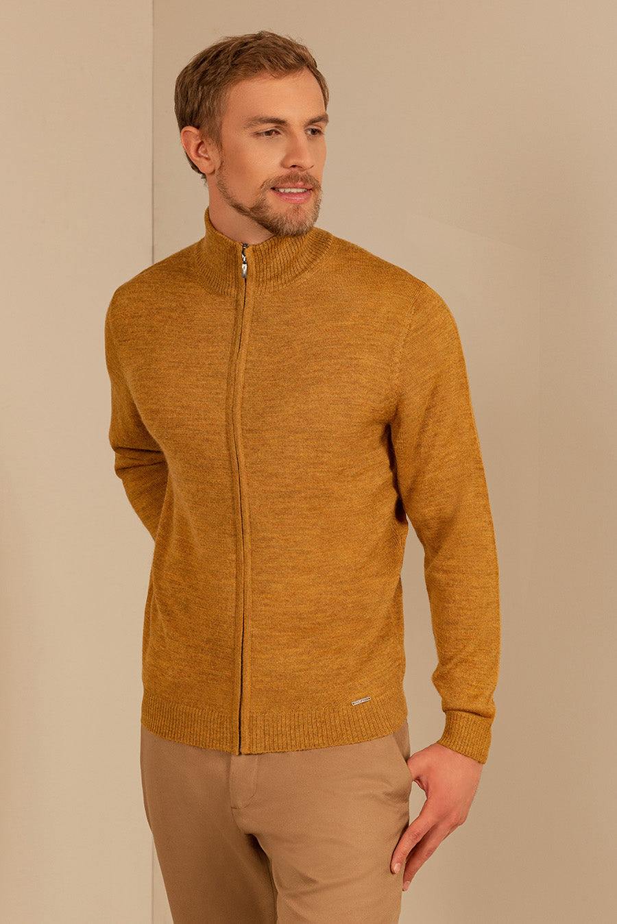 Andreas Cardigan Baby Alpaca Color Senape