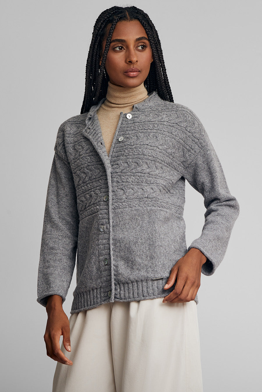 Cardigan Invierno Baby Alpaca Color Nuage
