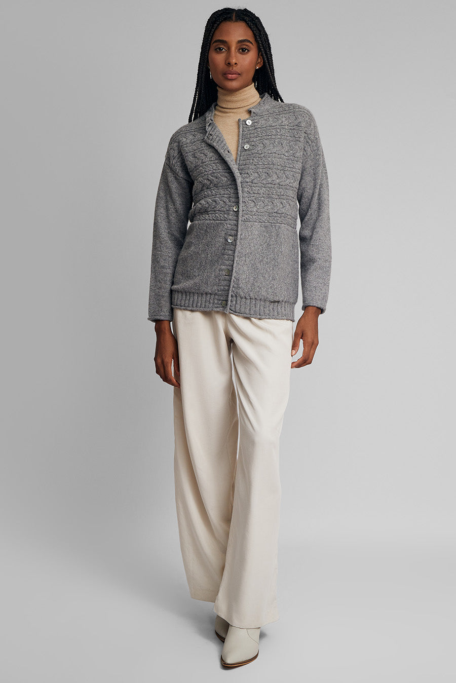 Cardigan Invierno Baby Alpaca Color Nuage