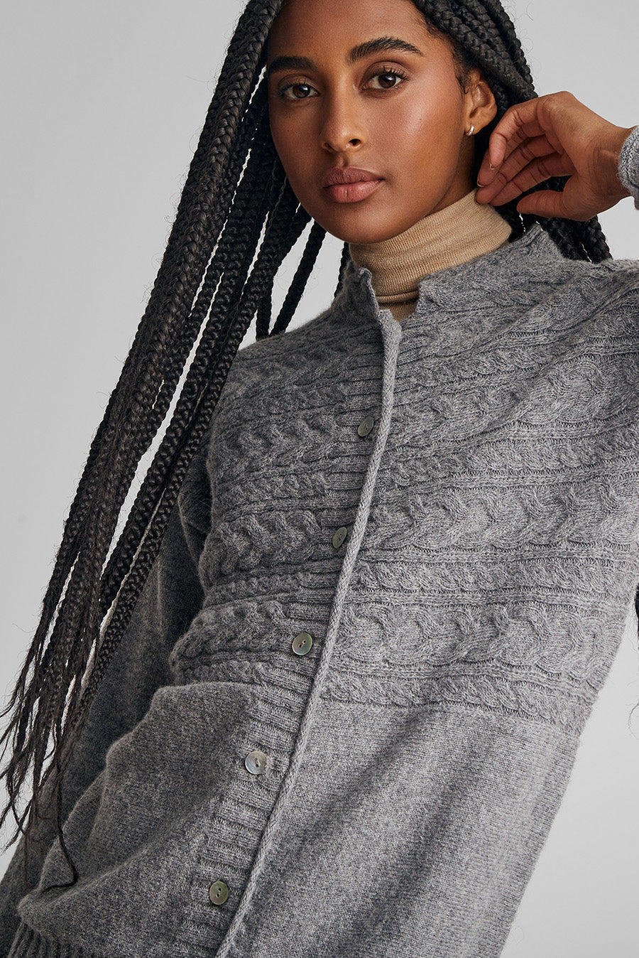 Cardigan Invierno Baby Alpaca Color Nuage