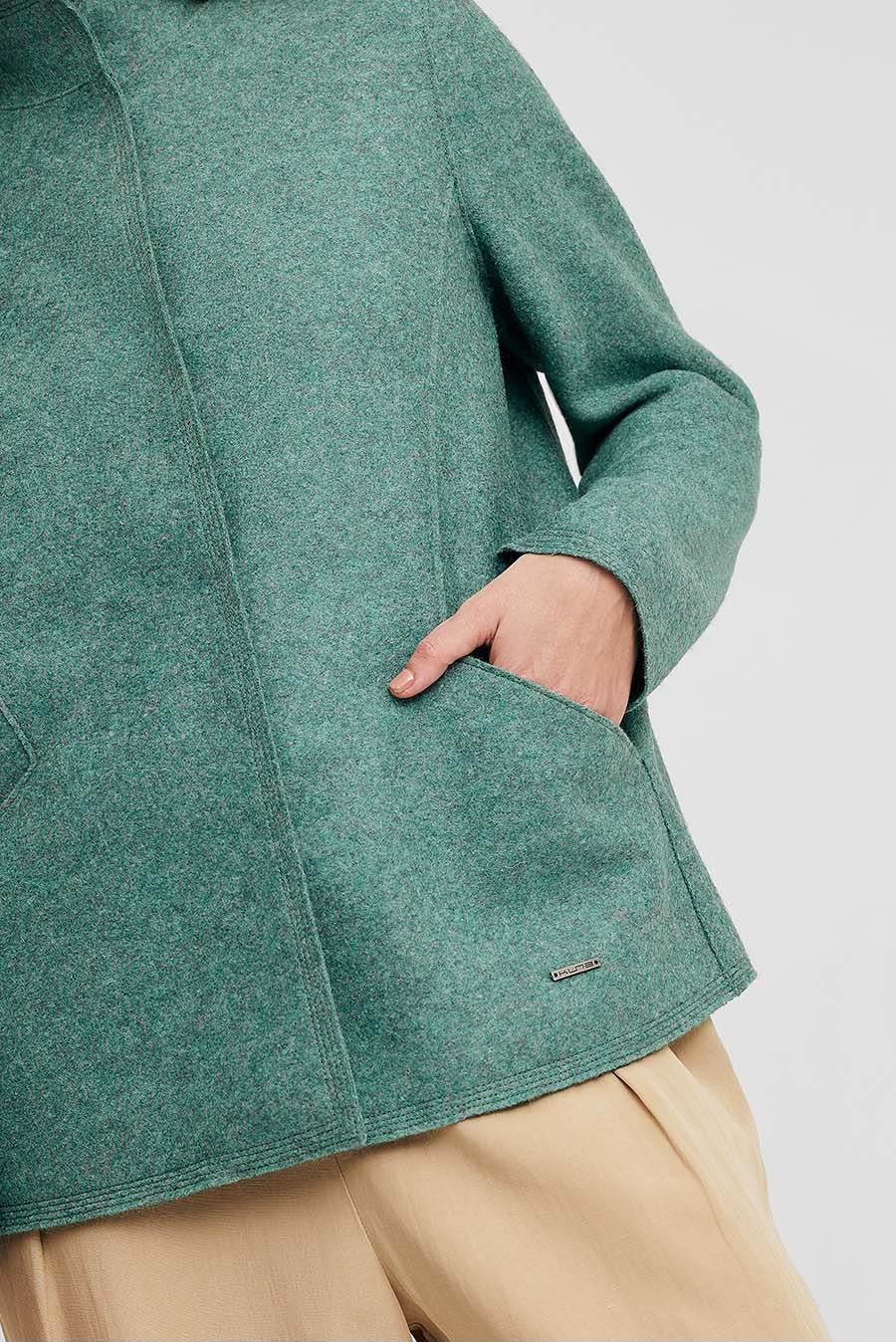 Weasly Coat Alpaca Color Green