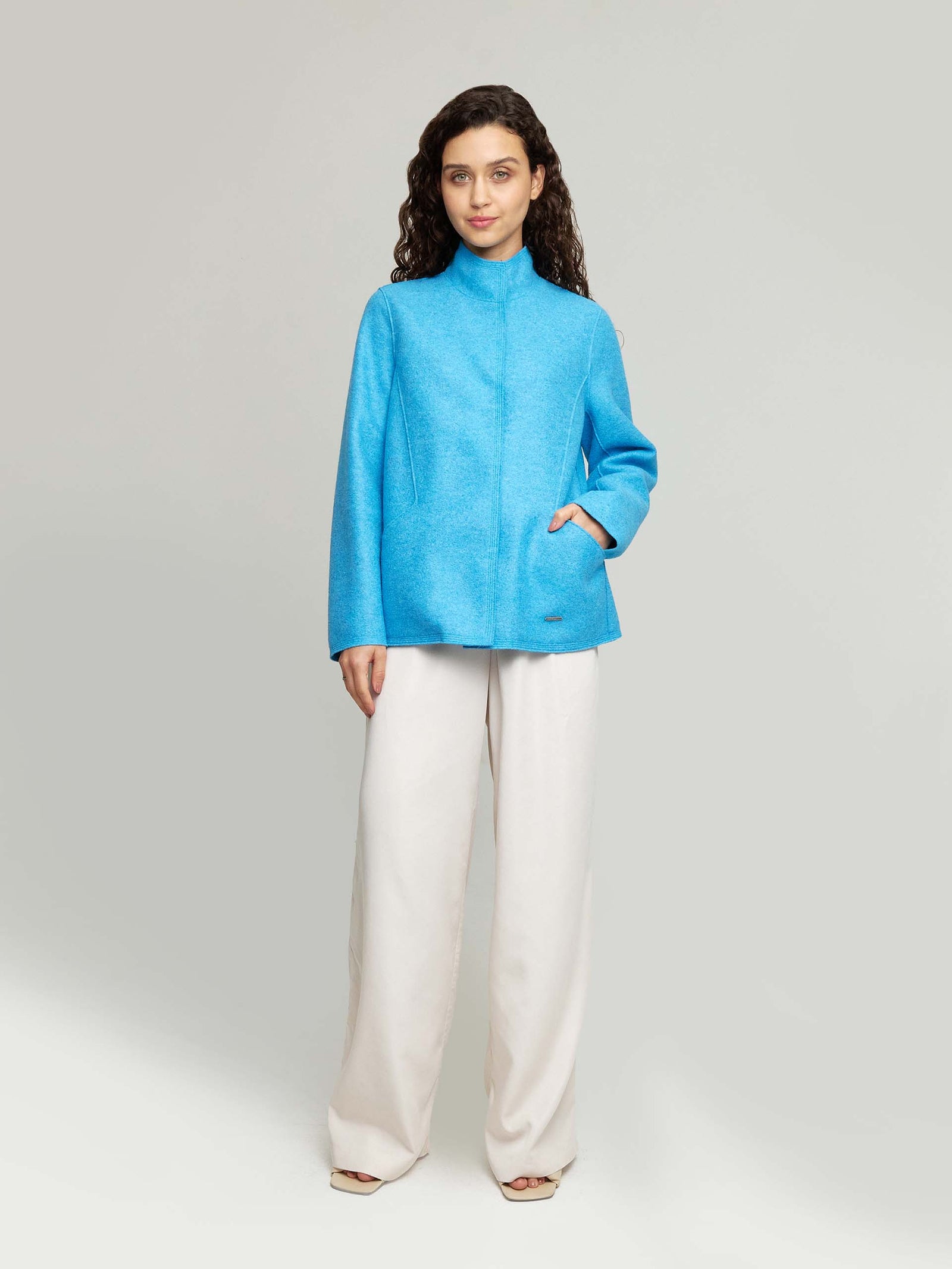 Weasly Coat Alpaca Color Turquoise