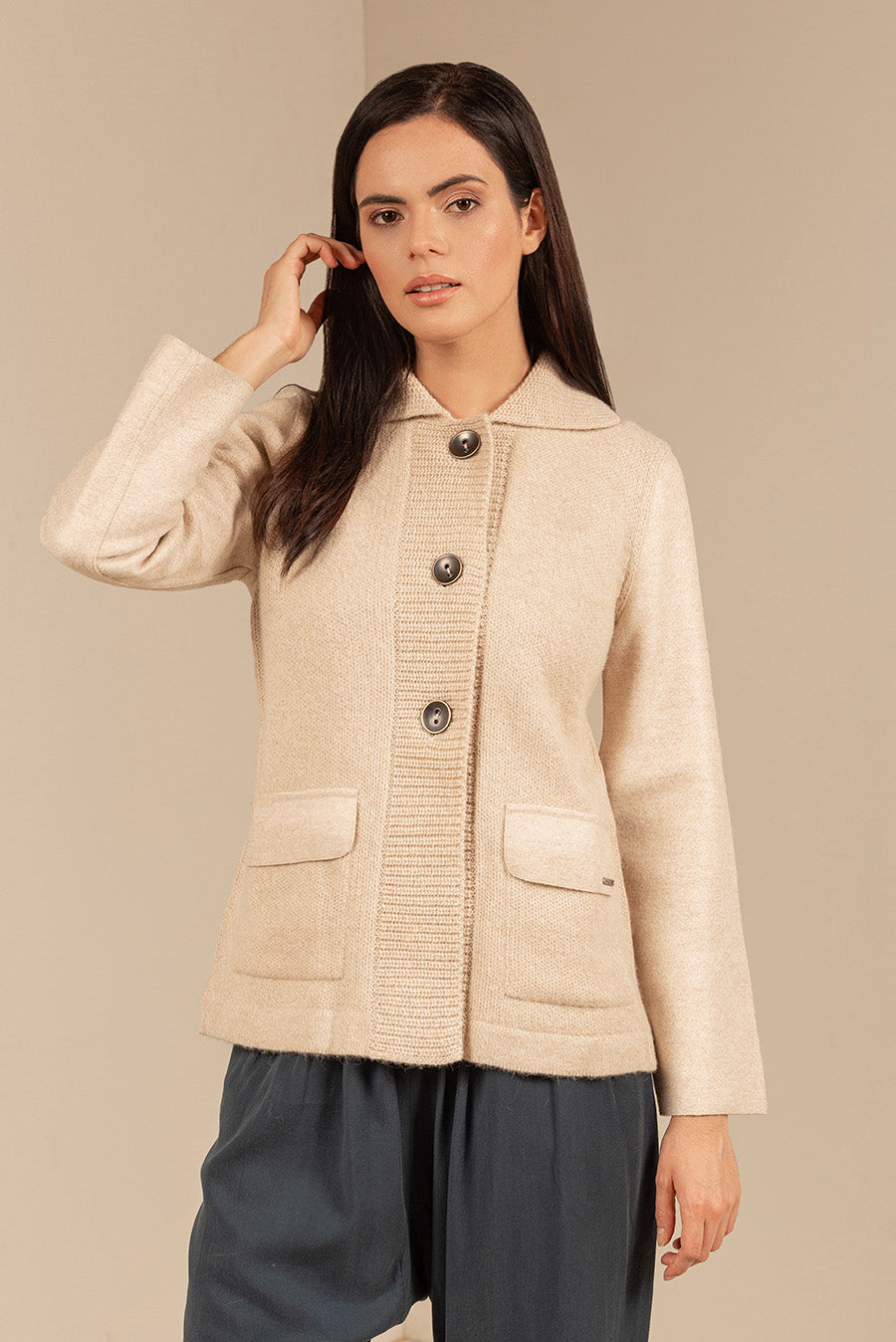 Unico Cardigan Baby Alpaca Color Mastic