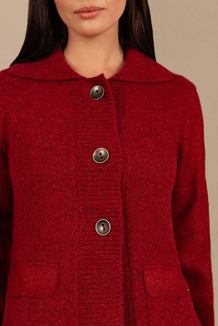 Cárdigan Unico De Baby Alpaca Color Redpepper