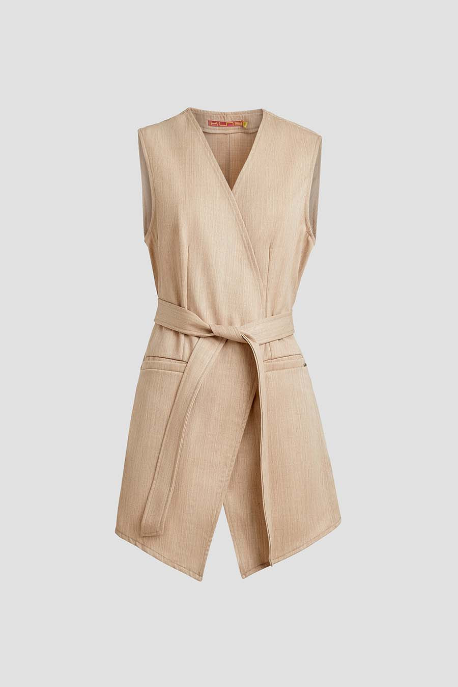 Chaleco Wise de Lana y Baby Alpaca Color Beige