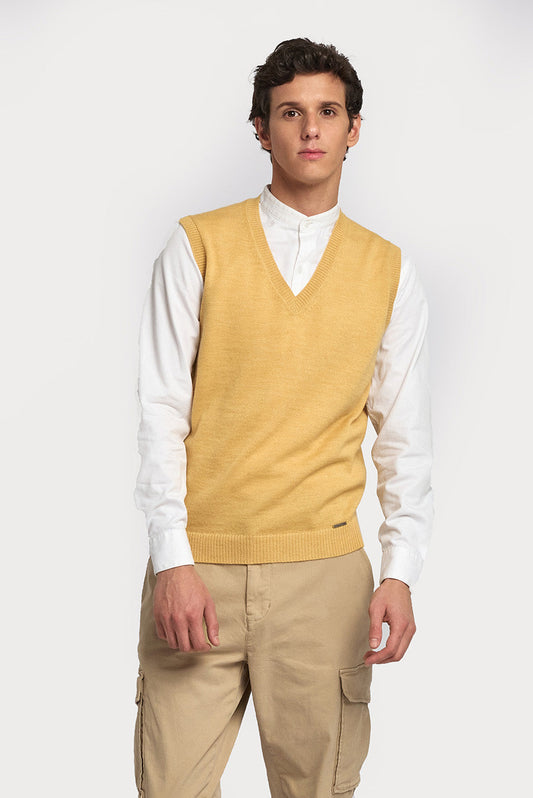 CHALECO ABEL DE BABY ALPACA COLOR AMARELO