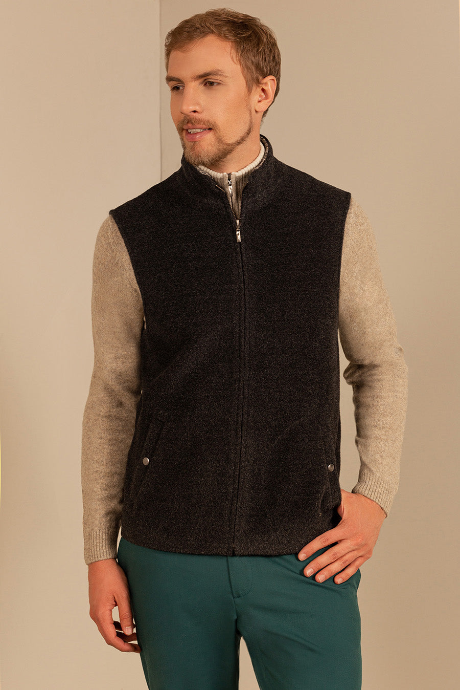 Chaleco Unkle De Alpaca Color Antracite
