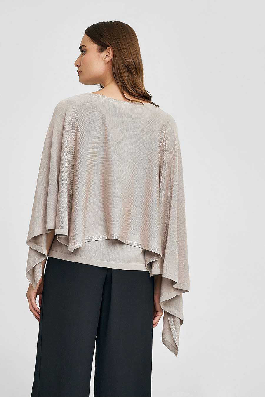 Waterfall Vest Silk Color Beige