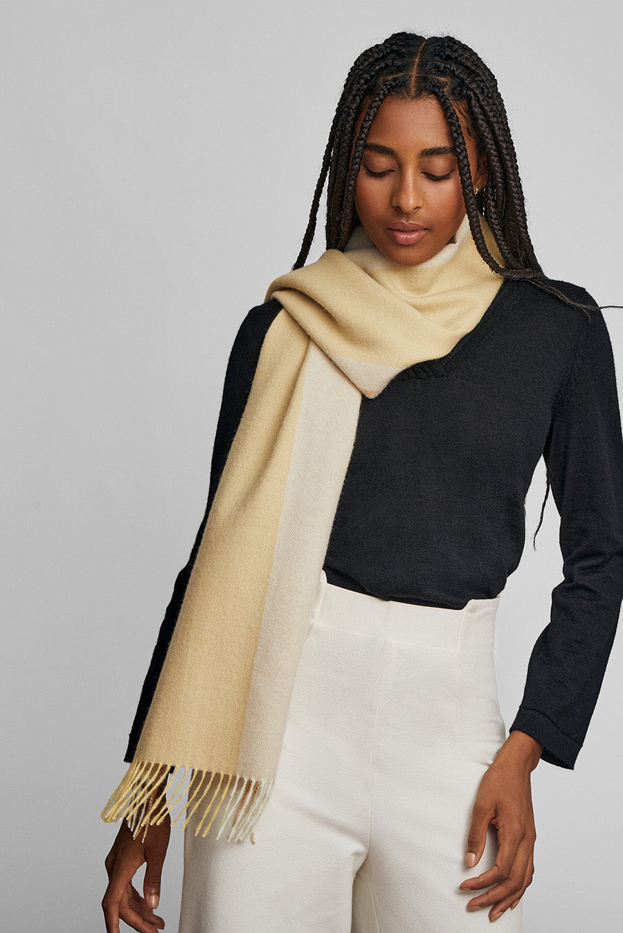 Rear Scarf Baby Alpaca Color Yellow