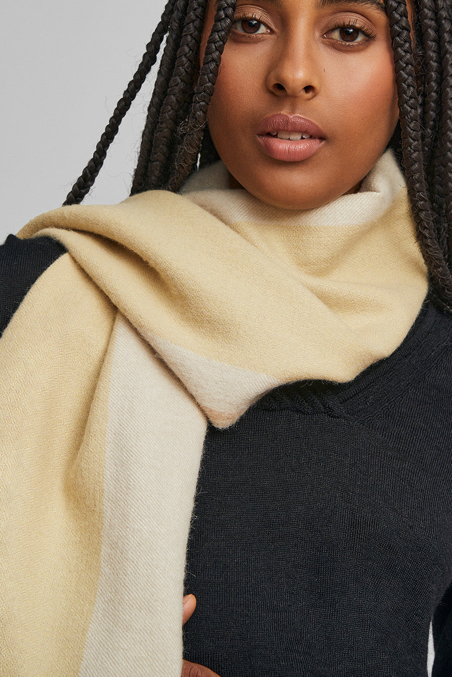 Rear Scarf Baby Alpaca Color Yellow