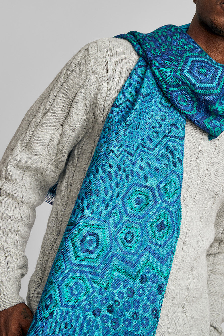 Wife Scarf Baby Alpaca Color Blue