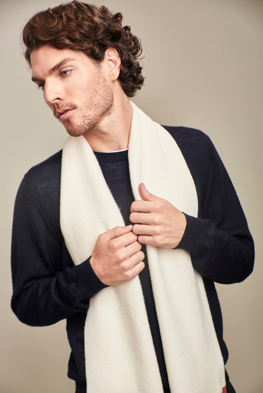 Adrian Scarf Baby Alpaca Color Ecru