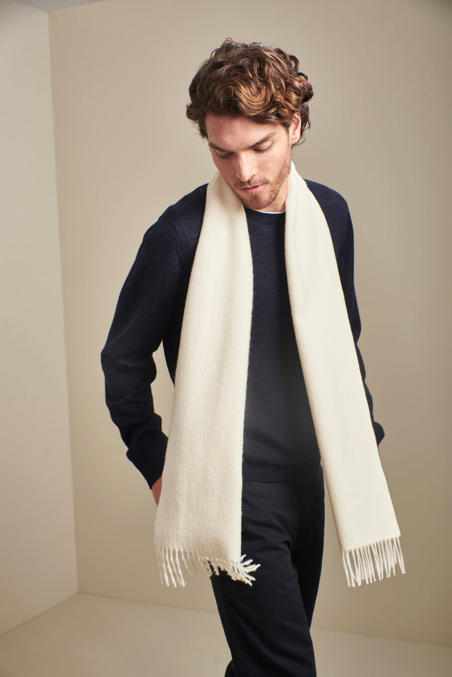 Adrian Scarf Baby Alpaca Color Ecru
