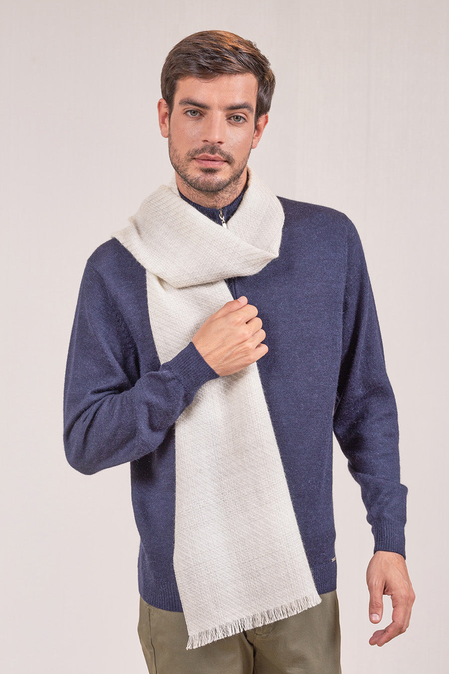 Valverde Scarf Baby Alpaca Color Grey & Claro
