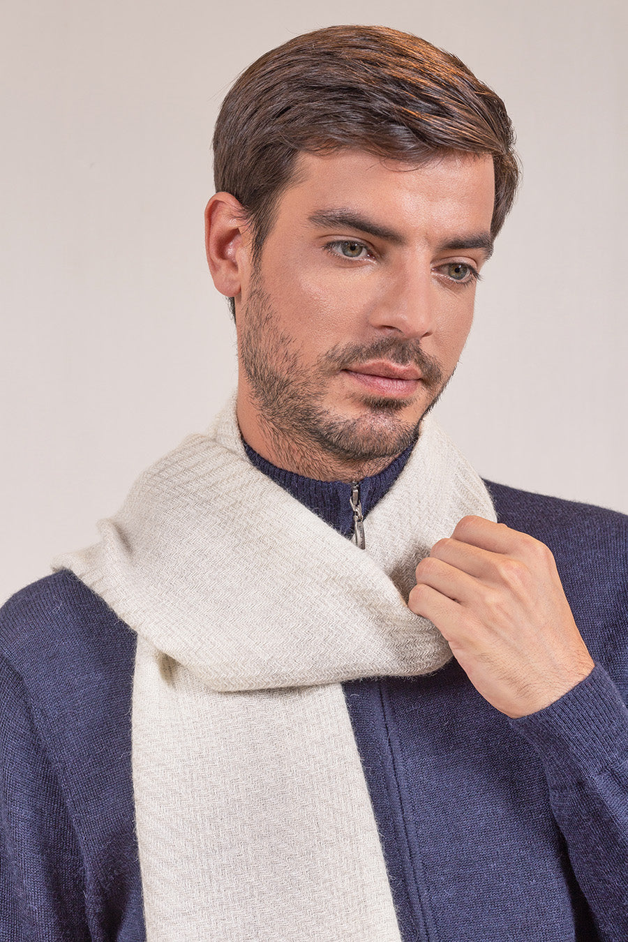 Valverde Scarf Baby Alpaca Color Grey & Claro