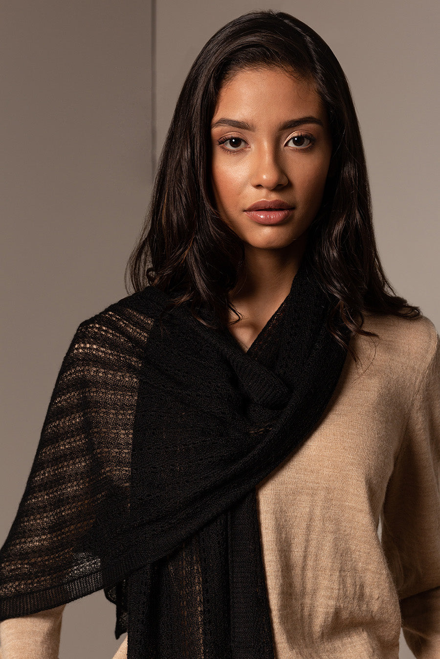 Brisa Scarf Alpaca 16 Color Black