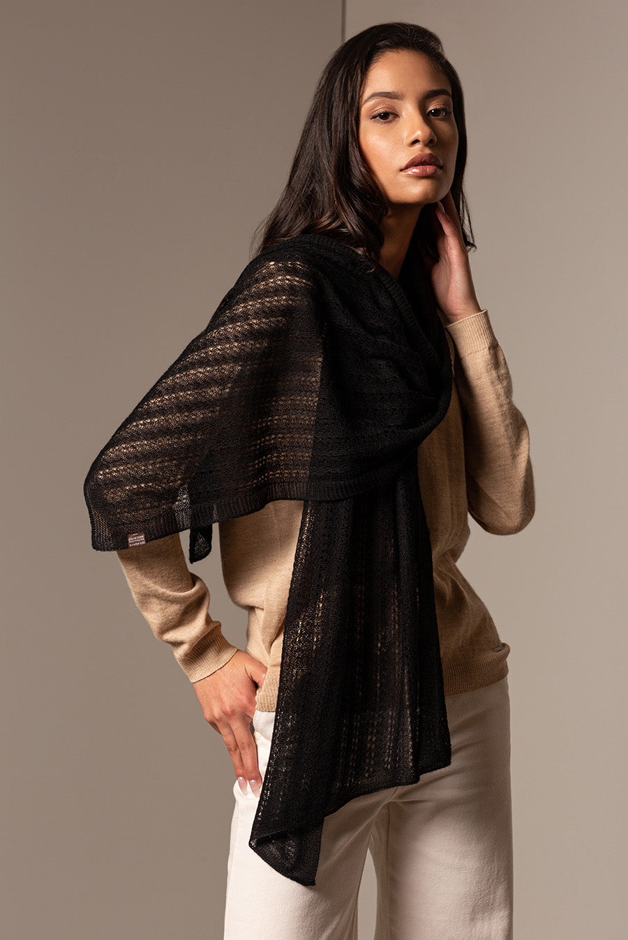 Brisa Scarf Alpaca 16 Color Black