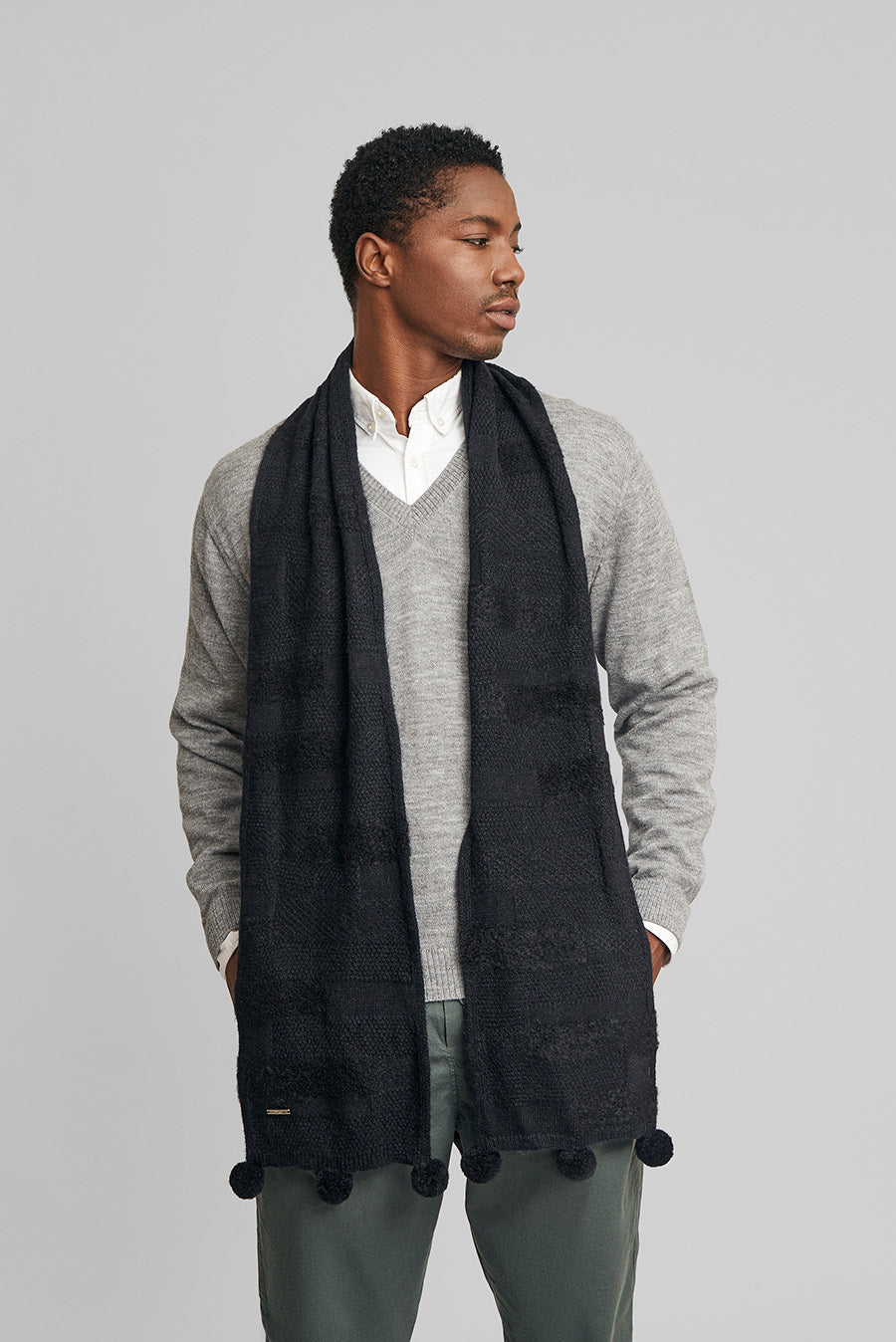 Wannabe Bufanda Bufanda Baby Alpaca Color Negro