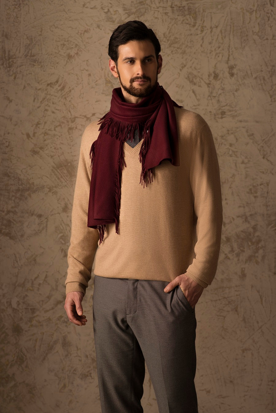 Birmania Scarf Vikuna Color Burdeo