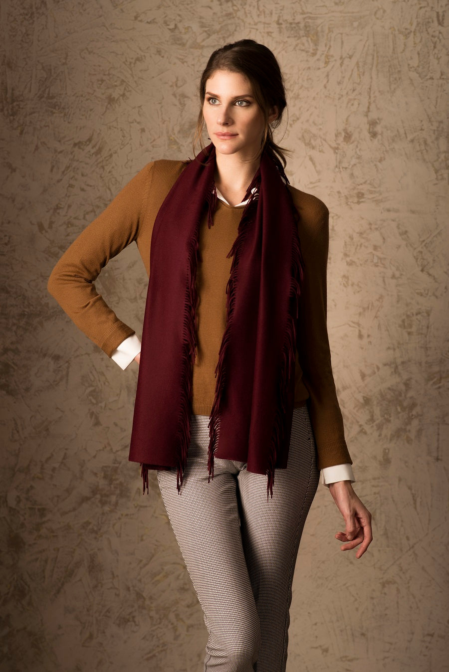 Birmania Scarf Vikuna Color Burdeo