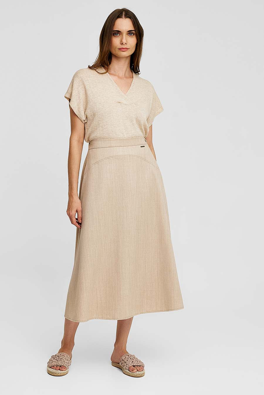 Woven Skirt Wool & Baby Alpaca Color Beige
