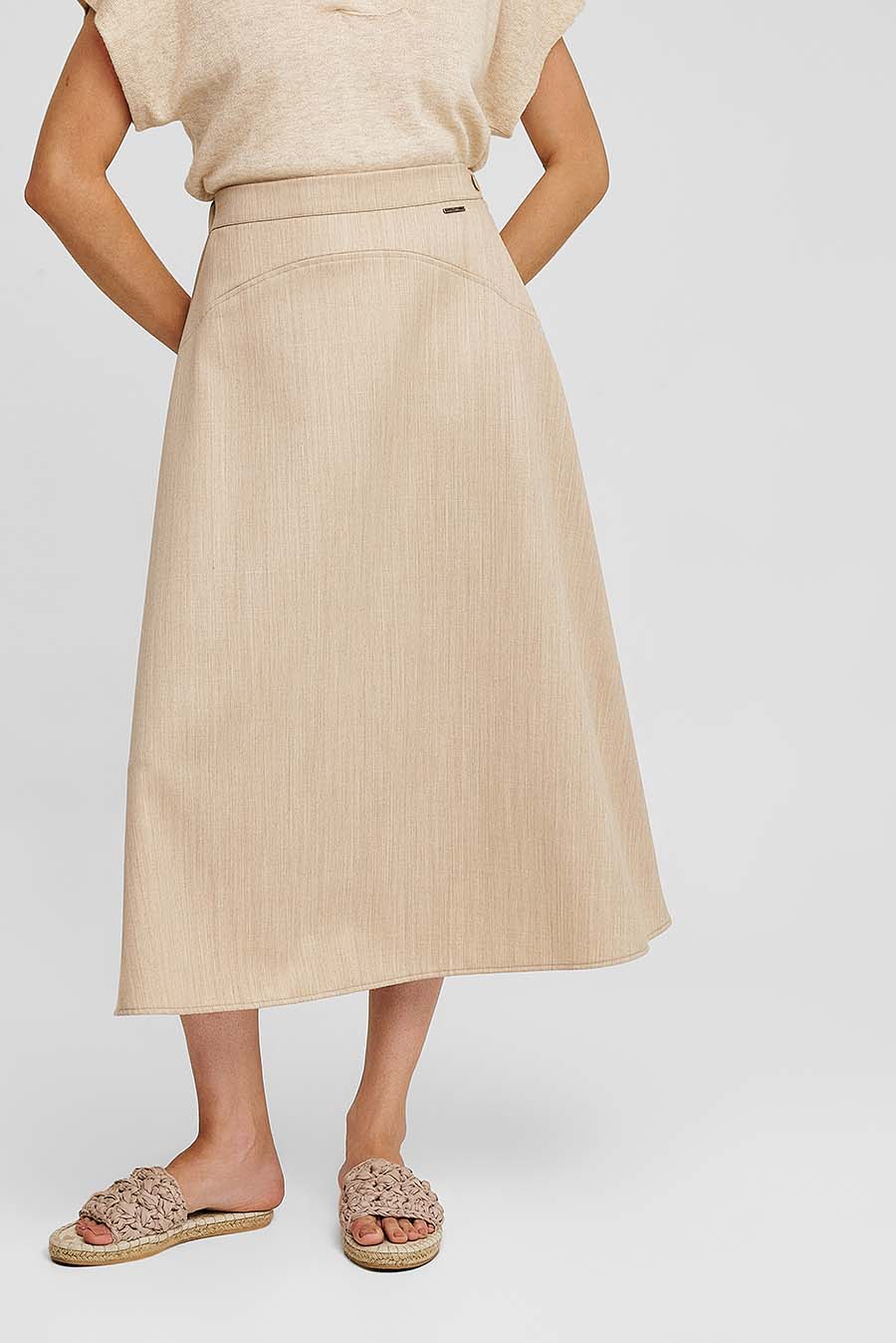 Woven Skirt Wool & Baby Alpaca Color Beige