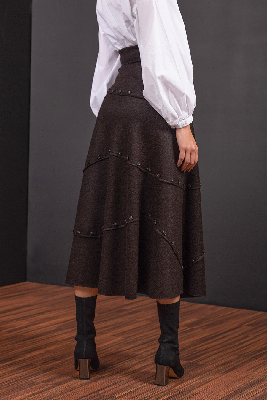 FALDA BUDAPEST DE ALPACA BLACK COLOR BLACK