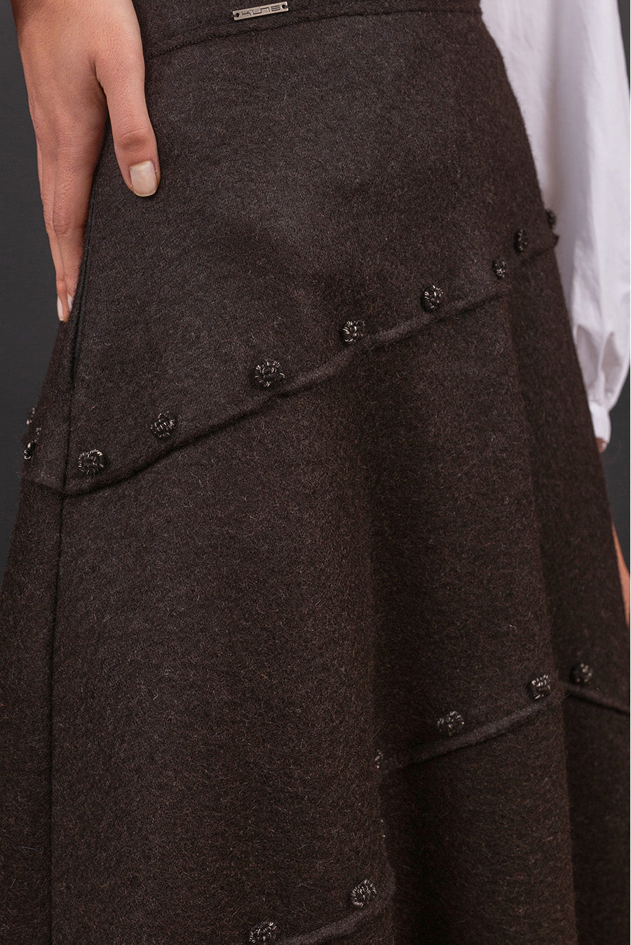 FALDA BUDAPEST DE ALPACA BLACK COLOR BLACK