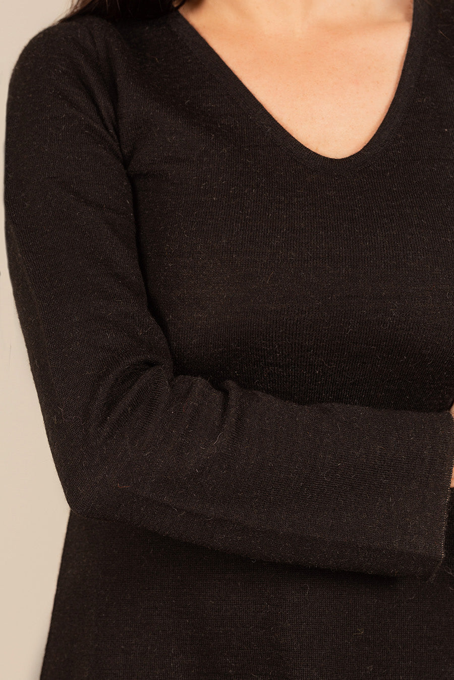 Vestido Usb De Baby Alpaca Color Black&Ajonjoli