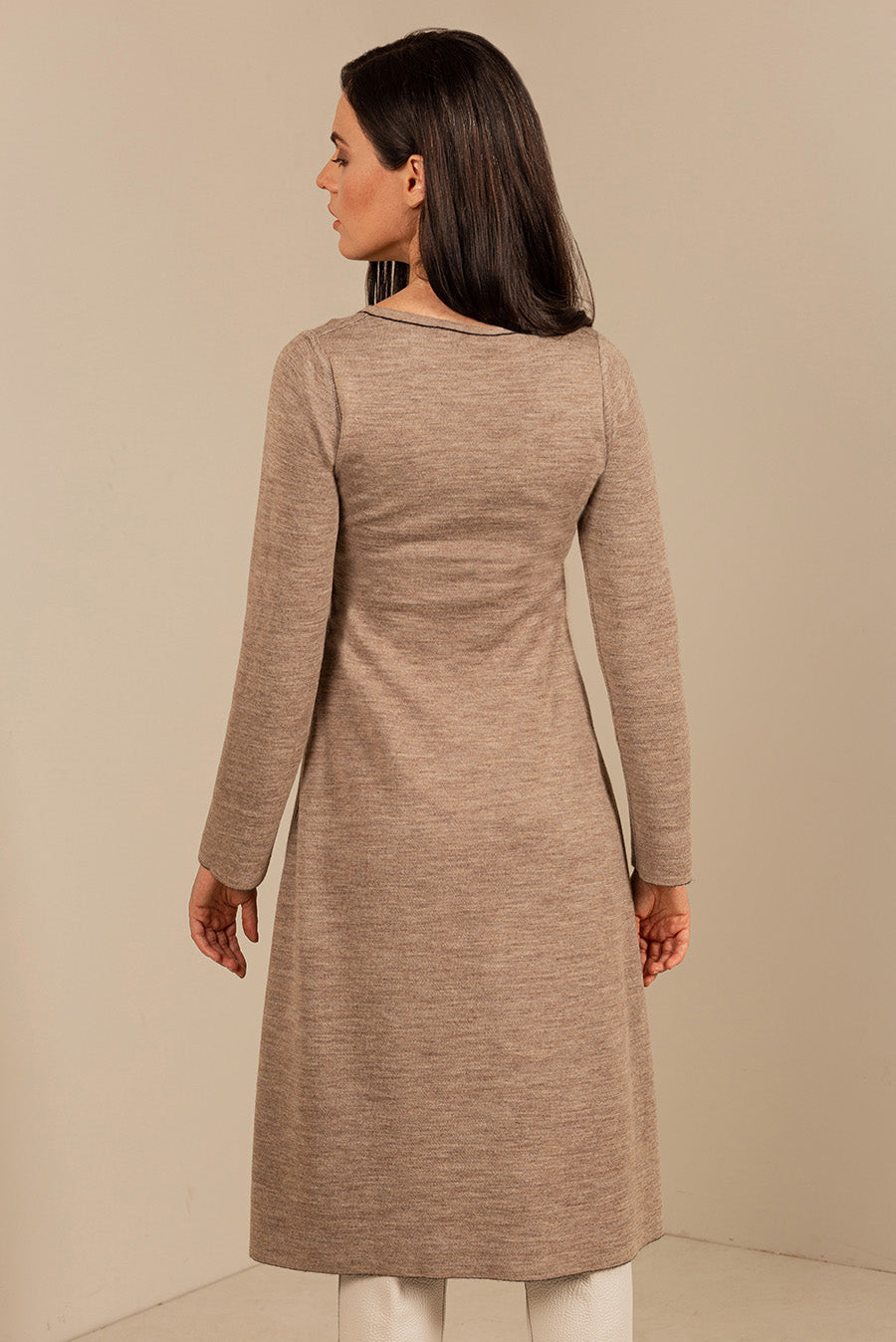 Vestido Usb De Baby Alpaca Color Black&Ajonjoli