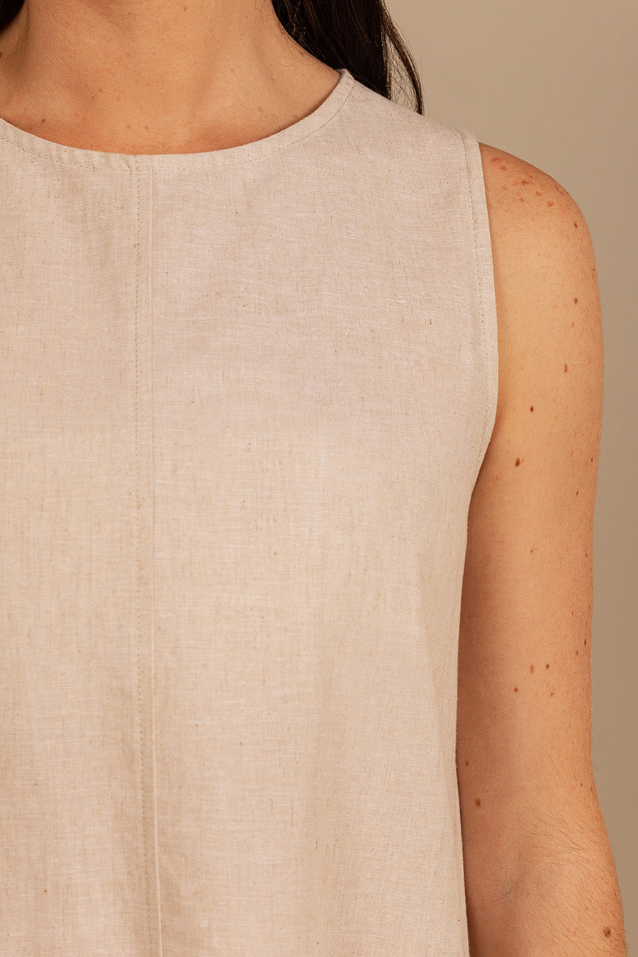 Uenza Dress Linen & Silk Color Ecru