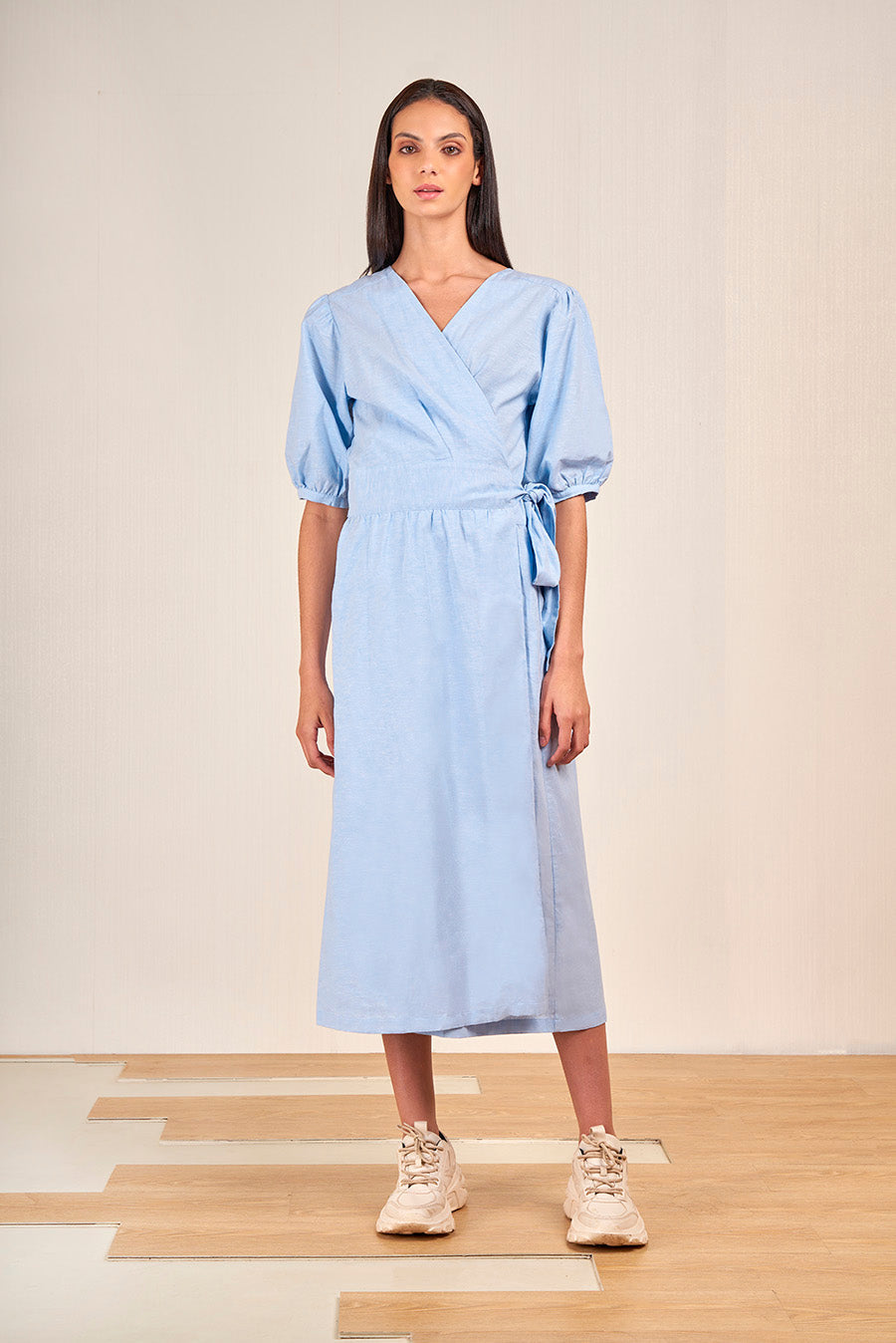 Valeriana Dress Linen & Cotton Color Light Blue